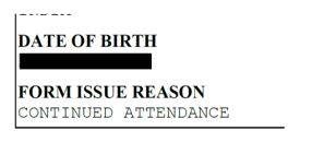 I-20 form issue reason shows continued attendance