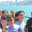 International students cruise the San Francisco Bay and wave