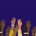 African American hands in the air
