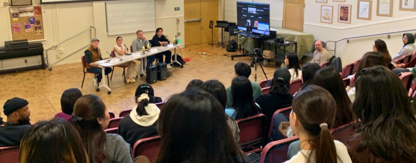 International Student Journey panel event in a lecture hall