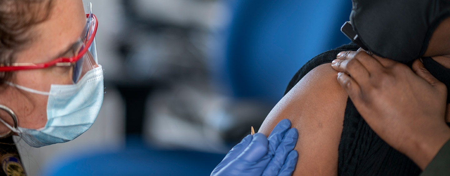 COVID-19 vaccine given to arm