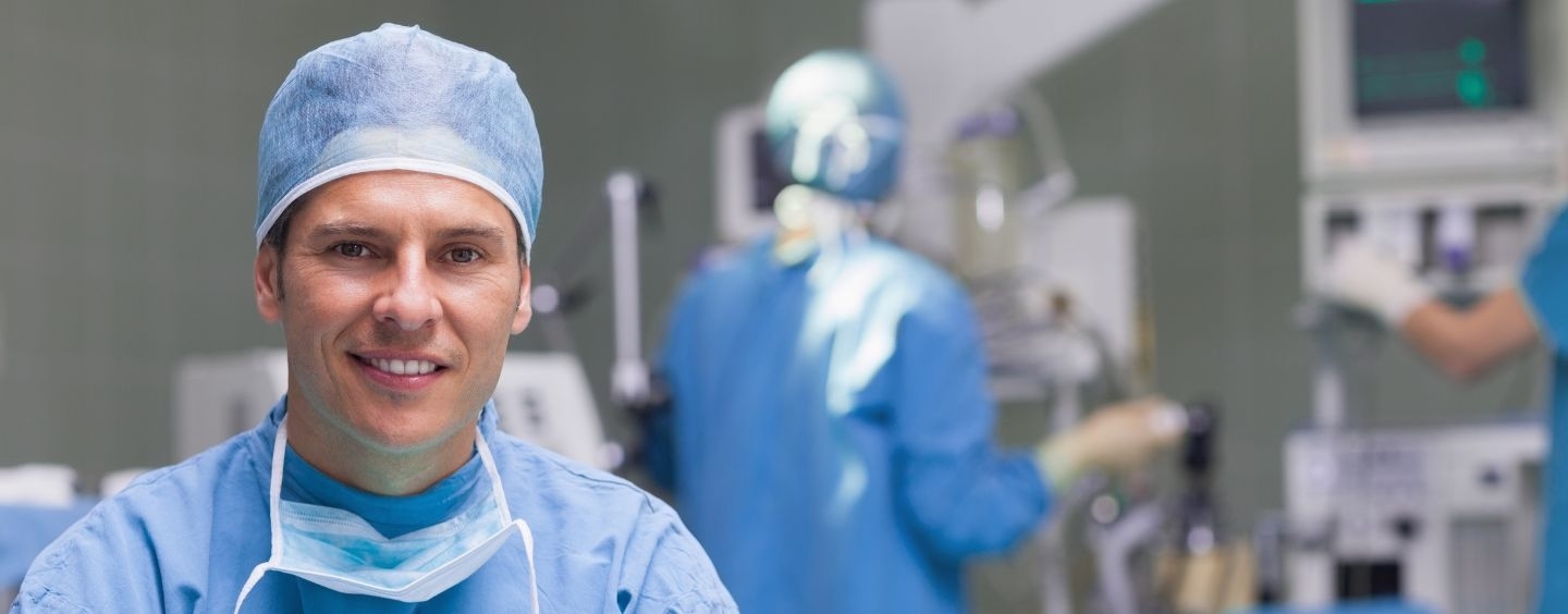 Surgical tech at work in the operating room