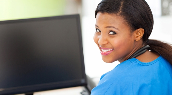 Clinical Medical Assistant using a computer